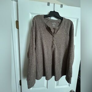 American Eagle Outfitters Brown Henley Top